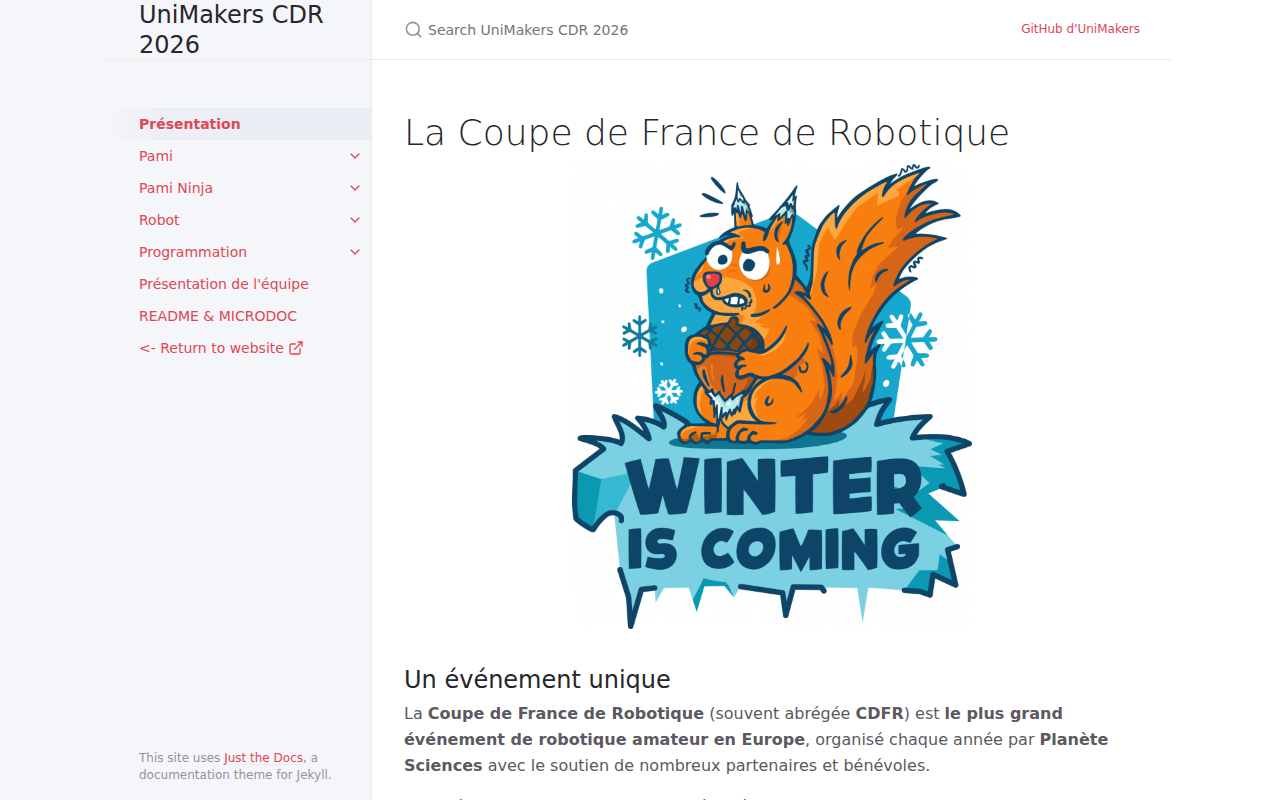 Aperçu de Coupe de France de Robotique 2026 - UniMakers