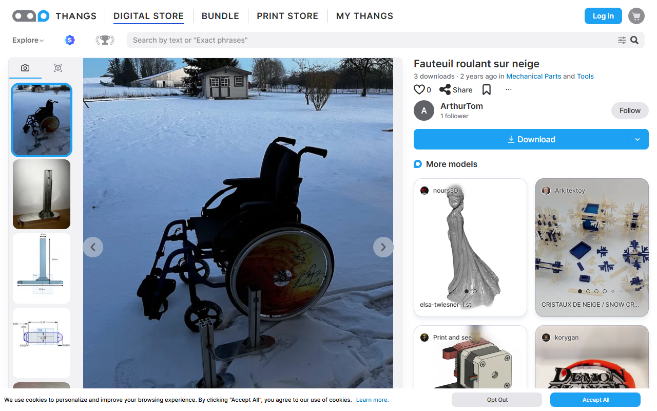 Aperçu de Fauteuil roulant neige