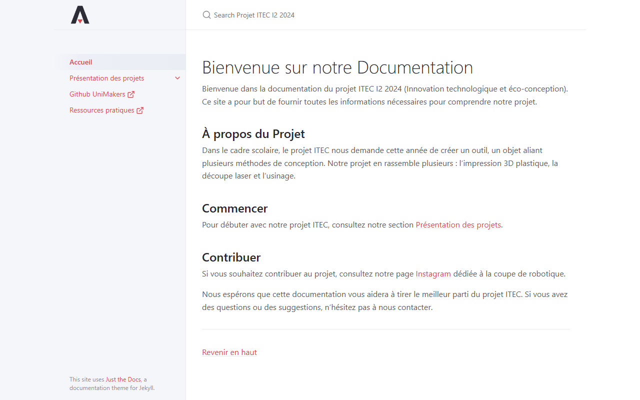 Aperçu de Page projets ITEC I2